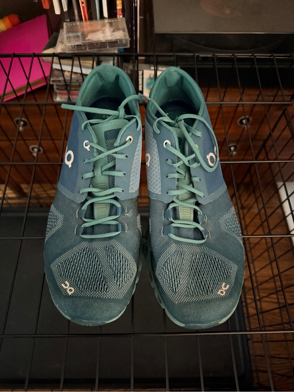 On Running Women's Teal-Green Lace-Up Athletic Shoes